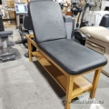 Black Cushion Oakworks Treatment Massage Table w/ Bottom Shelf